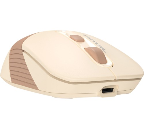 Мышь A4Tech Fstyler FG10CS Air бежевый/коричневый оптическая (2000dpi) silent беспроводная USB для ноутбука (4but)