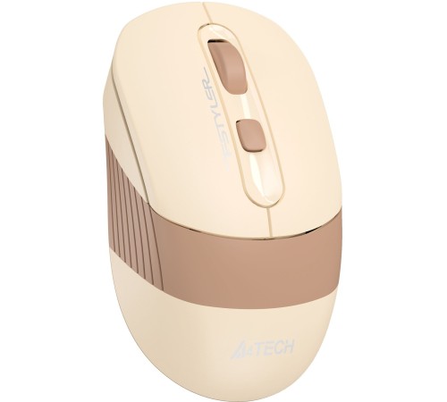Мышь A4Tech Fstyler FG10CS Air бежевый/коричневый оптическая (2000dpi) silent беспроводная USB для ноутбука (4but)