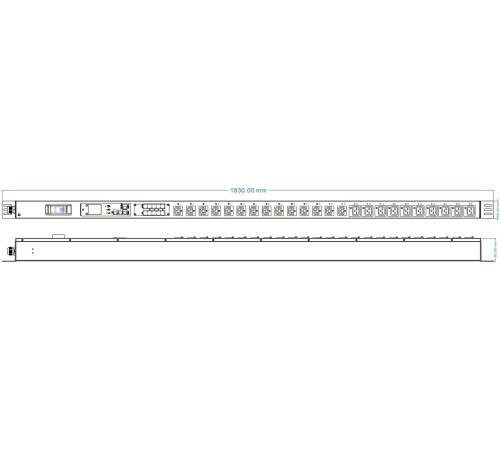 Аксессуар к источникам бесперебойного питания Блок распределения питания Powercom PDU-16AVMS20-18C13-2C19 18*C13+2*C19, 16A, 1,5U (1968234) (PDU-16AVMS20-18C13-2C19)