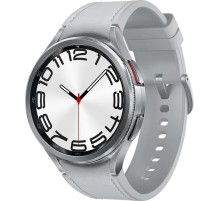 Смарт-часы Samsung Galaxy Watch 6 Classic,  47мм,  1.5",  серебристый / серебристый [sm-r960nzsacis]