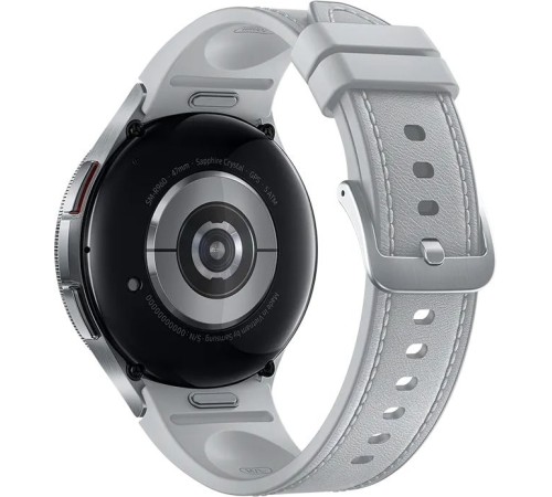 Смарт-часы Samsung Galaxy Watch 6 Classic,  47мм,  1.5",  серебристый / серебристый [sm-r960nzsacis]
