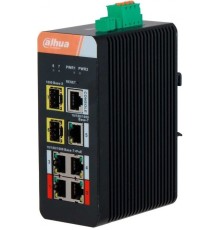 DAHUA DH-IS4207-4GT-120 4-портовый гигабитный управляемый коммутатор с PoE, промышленное исполнение, 4xRJ45 1Gb, 1xRJ45 1Gb, 2xSFP 1Gb