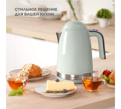 Чайник электрический Galaxy Line GL 0332 1.7л. 2200Вт мятный (корпус: нержавеющая сталь)