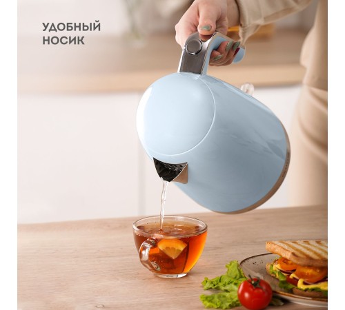 Чайник электрический Galaxy Line GL 0332 1.7л. 2200Вт голубой (корпус: нержавеющая сталь)