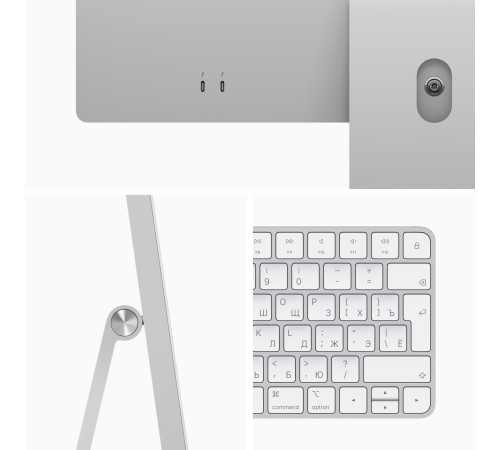 Apple iMac [Z13K000DJ] Silver 24" Retina 4.5K {Apple M1 chip with 8-core CPU and 7-core GPU/8GB/256GB SSD} (2021)
