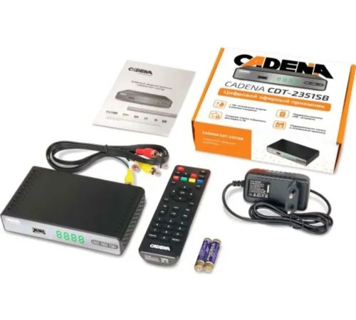 Ресивер DVB-T2 Cadena CDT-2351SB черный