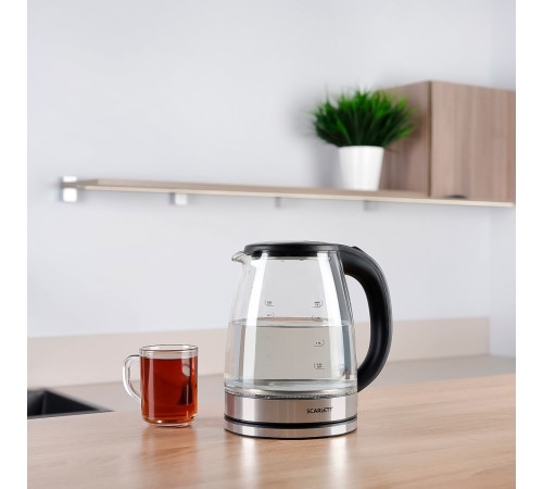 Чайник электрический Scarlett SC-EK27G30 1.8л. 1800Вт сталь/черный корпус: стекло/пластик Чайник электрический Scarlett SC-EK27G30 1.8л. 1800Вт сталь/черный корпус: стекло/пластик