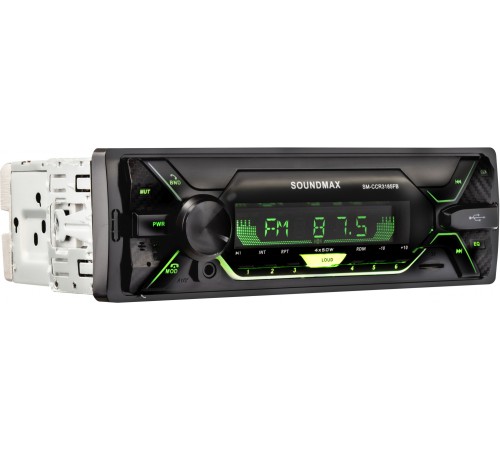Автомагнитола Soundmax SM-CCR3185FB 1DIN 4x50Вт (SM-CCR3185FB(ЧЕРНЫЙ)\RGB)