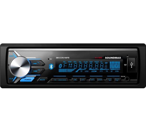 Автомагнитола Soundmax SM-CCR3186 1DIN 4x50Вт (SM-CCR3186FB(ЧЕРНЫЙ)\RGB)