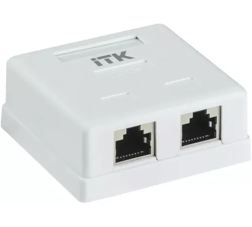 Розетка ITK Generica CS2-1C5EF-22-G настенная 62x59.6x26.5мм RJ45 пластик белый (упак.:1шт)
