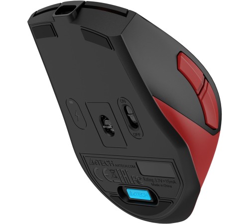 Мышь A4Tech Fstyler FG45CS Air красный/черный оптическая (2000dpi) silent беспроводная USB для ноутбука (7but)