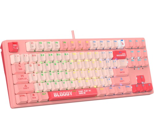 Клавиатура A4Tech Bloody S87 Energy механическая розовый USB for gamer LED (S87 USB ENERGY PINK) Клавиатура A4Tech Bloody S87 Energy механическая розовый USB for gamer LED (S87 USB ENERGY PINK)