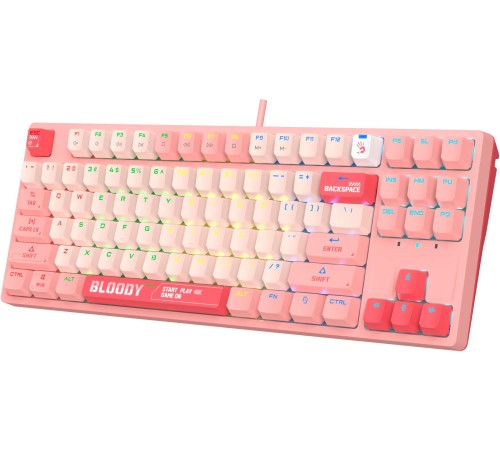 Клавиатура A4Tech Bloody S87 Energy механическая розовый USB for gamer LED (S87 USB ENERGY PINK) Клавиатура A4Tech Bloody S87 Energy механическая розовый USB for gamer LED (S87 USB ENERGY PINK)