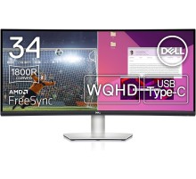 Монитор Dell 34" S3423DWC серебристый/черный VA LED 2ms 21:9 HDMI M/M матовая HAS 3000:1 300cd 178гр/178гр 3440x1440 100Hz DP WQ USB 10.38кг