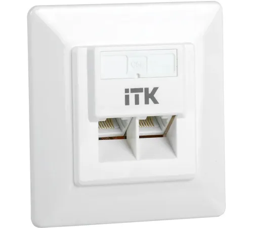 ITK Внутренняя инф. розетка RJ45 кат. 5Е UTP 2 порта ITK CS2-1C5EU-2-1 ITK Внутренняя инф. розетка RJ45 кат. 5Е UTP 2 порта ITK CS2-1C5EU-2-1
