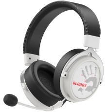 Наушники с микрофоном A4Tech Bloody MR590 Sports белый/черный 1.5м мониторные BT/Radio/3.5mm оголовье (MR590+ WIRED/SPORT WHITE)