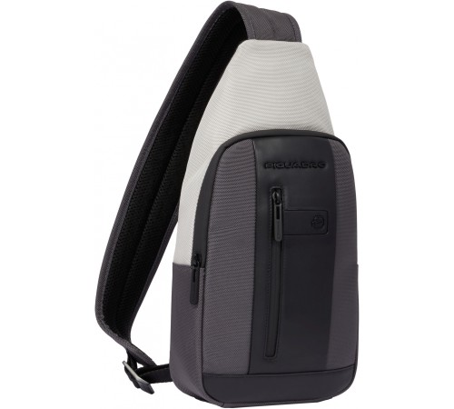 Рюкзак слинг мужской Piquadro Brief2 Special CA4536BR2S/GRN серый/черный нейлон/натур.кожа Рюкзак слинг мужской Piquadro Brief2 Special CA4536BR2S/GRN серый/черный нейлон/натур.кожа