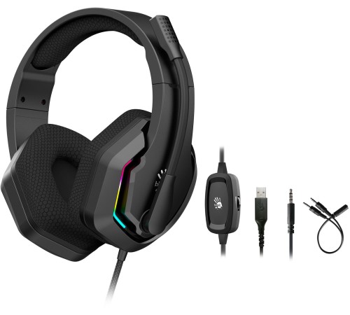 Наушники с микрофоном A4Tech Bloody G260p черный 2м мониторные USB оголовье (G260P) Наушники с микрофоном A4Tech Bloody G260p черный 2м мониторные USB оголовье (G260P)