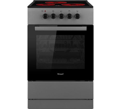 Плита Электрическая Weissgauff WES E2V05 S серебристый стеклокерамика (без крышки)