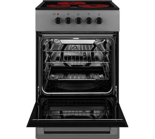 Плита Электрическая Weissgauff WES E2V05 S серебристый стеклокерамика (без крышки)