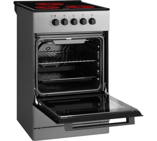 Плита Электрическая Weissgauff WES E2V05 S серебристый стеклокерамика (без крышки)