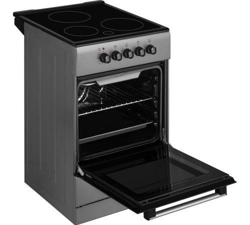 Плита Электрическая Weissgauff WES E2V05 S серебристый стеклокерамика (без крышки)