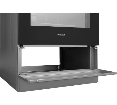 Плита Электрическая Weissgauff WES E2V05 S серебристый стеклокерамика (без крышки)