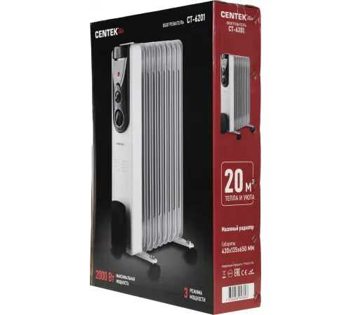 Радиатор масляный Centek CT-6201 2000Вт белый