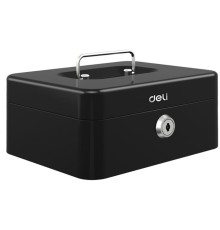 Ящик для денег Deli ET500 90x200x160 черный металл 1.2кг