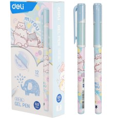 Набор ручек гелев. Deli MiYou (EG15-BL-P) ассорти син. черн. кор.карт. (12шт)
