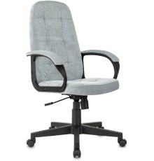 Кресло руководителя Бюрократ CH 002 Fabric серо-голубой Light-28 крестов. пластик