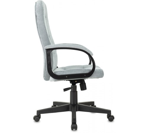 Кресло руководителя Бюрократ CH 002 Fabric серо-голубой Light-28 крестов. пластик