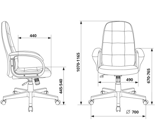 Кресло руководителя Бюрократ CH 002 Fabric серый 3C1 крестов. пластик