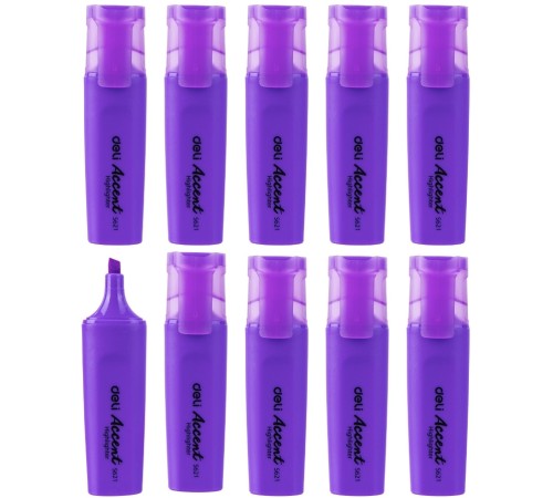 Набор текстовыделителей Deli Accent ES621VIOLET-P Delight скошенный пиш. наконечник 1-5мм фиолетовый (10шт.)