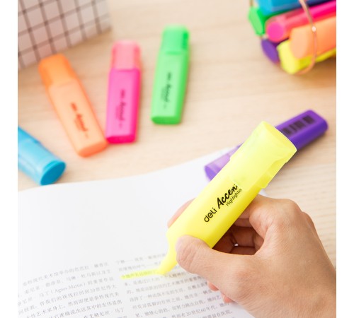 Набор текстовыделителей Deli Accent ES621PINK-P Delight скошенный пиш. наконечник 1-5мм розовый (10шт.)
