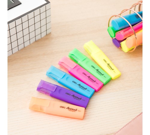 Набор текстовыделителей Deli Accent ES621PINK-P Delight скошенный пиш. наконечник 1-5мм розовый (10шт.)