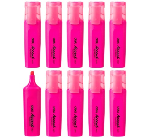 Набор текстовыделителей Deli Accent ES621PINK-P Delight скошенный пиш. наконечник 1-5мм розовый (10шт.)