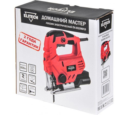 Лобзик Elitech ПЛ 810МЛЭ 800Вт 3000ходов/мин от электросети Лобзик Elitech ПЛ 810МЛЭ 800Вт 3000ходов/мин от электросети