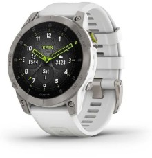 Смарт-часы Garmin Epix Gen 2 Sapphire 33.02мм 1.3" AMOLED корп.титан силикон рем.белый (010-02582-21)