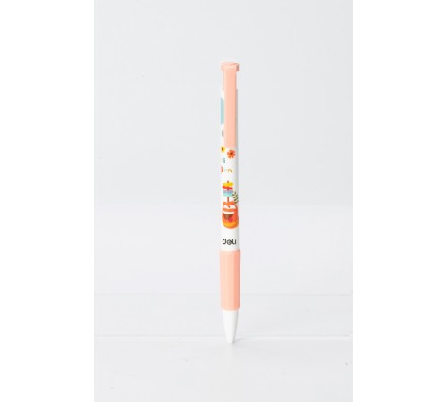 Набор ручек шариков. Deli Larva (EQ26-BK-P) ассорти черн. черн. кор.карт. (12шт) линия 0.5мм резин. манжета