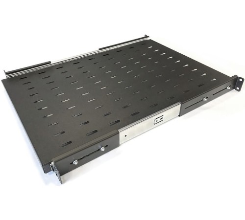 Hyperline TSS3-800-RAL9004 Полка выдвижная c 19''креплением, глубина 800 мм, нагрузка до 20 кг, для шкафов TTB глубиной 1000-1200мм, цвет черный (RAL 9004) Hyperline TSS3-800-RAL9004