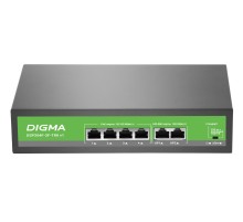 Коммутатор Digma DSP204F-2F-T80 DSP204F-2F-T80 V1 (L2) 6x100Мбит/с 4PoE 4PoE+ 80W неуправляемый