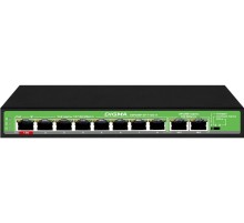 Коммутатор Digma DSP208F-2F-T120 DSP208F-2F-T120 V1 (L2) 10x100Мбит/с 8PoE 8PoE+ 1PoE++ 120W неуправляемый