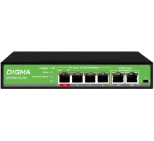 Коммутатор Digma DSP204G-2G-T80 6x1Гбит/с 4PoE 4PoE+ 1PoE++ 80W неуправляемый