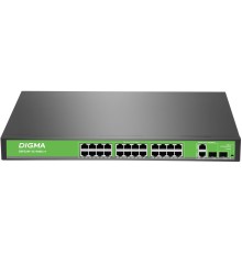 Коммутатор Digma DSP224F-2C-R400 DSP224F-2C-R400 V1 24x100Mb 24PoE 24PoE+ 400W неуправляемый