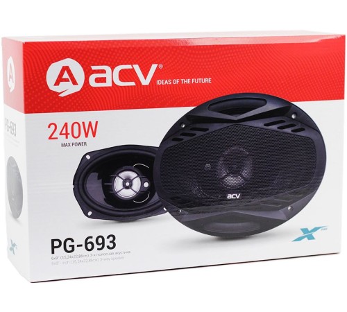 Колонки автомобильные ACV PG-693S 240Вт 88дБ 4Ом 15x23см (6x9дюйм) (ком.:2кол.) коаксиальные трехполосные Колонки автомобильные ACV PG-693S 240Вт 88дБ 4Ом 15x23см (6x9дюйм) (ком.:2кол.) коаксиальные трехполосные