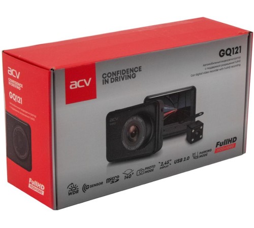 Видеорегистратор ACV GQ121 черный 1080x1920 1080p 140гр. Видеорегистратор ACV GQ121 черный 1080x1920 1080p 140гр.
