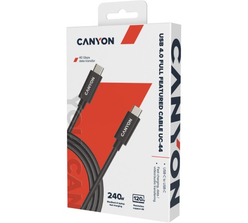Кабель Canyon UC-44 CNS-USBC44B ver2.2 USB-C-USB-C 1м феррит.кольца черный коробка (упак.:1шт) Кабель Canyon UC-44 CNS-USBC44B ver2.2 USB-C-USB-C 1м феррит.кольца черный коробка (упак.:1шт)