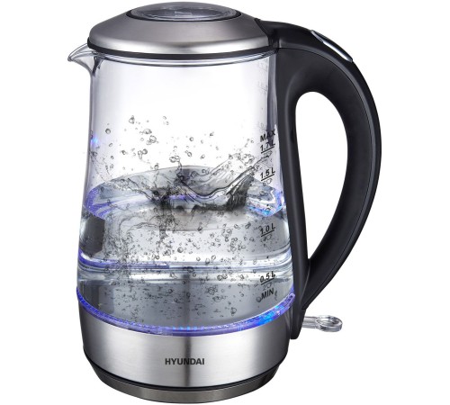 Чайник электрический Hyundai HYK-G8406 1.7л. 2200Вт прозрачный/черный (корпус: нержавеющая сталь) Чайник электрический Hyundai HYK-G8406 1.7л. 2200Вт прозрачный/черный (корпус: нержавеющая сталь)