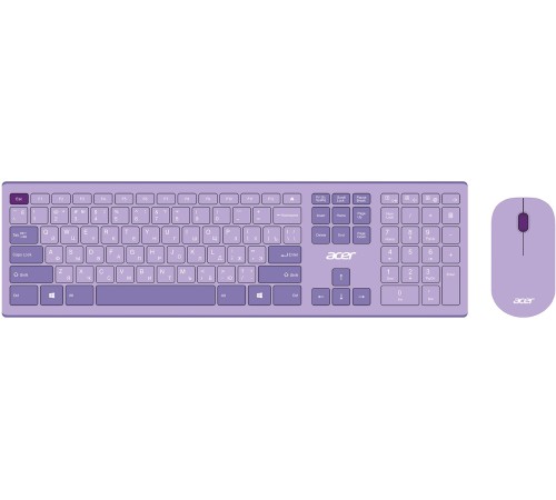 Клавиатура + мышь Acer OCC205 клав:фиолетовый мышь:фиолетовый USB беспроводная slim (ZL.ACCEE.00D)